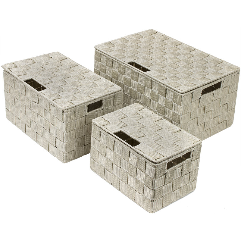 Ensemble de paniers 3 pièces Weave, Beige