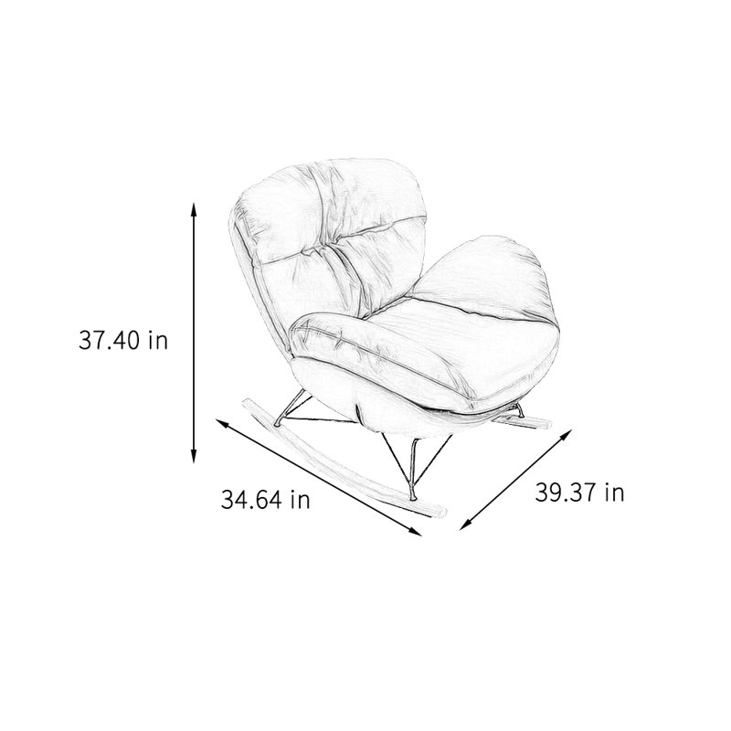 Chaise berçante de loisirs pour la maison, Gris clair