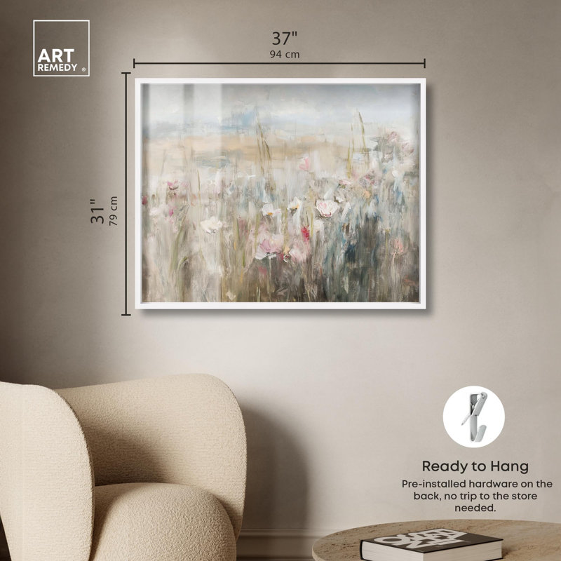 «Hazy Hues I Shadowbox», impression de paysage par Art Remedy, H 31 po x l 37 po, Blanc