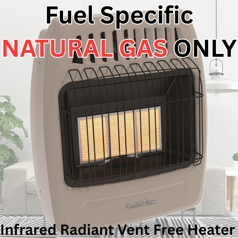 Comfort Glow 18,000 BTU Natural Gas Wall Heater, Heats Up to 800 Sq. Ft.– KWN391