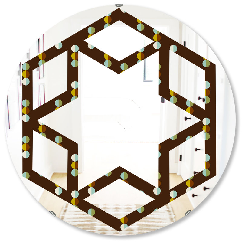 Miroir mural Hexagon Star Mod Dots Eclectic, H 31,5 po x l po