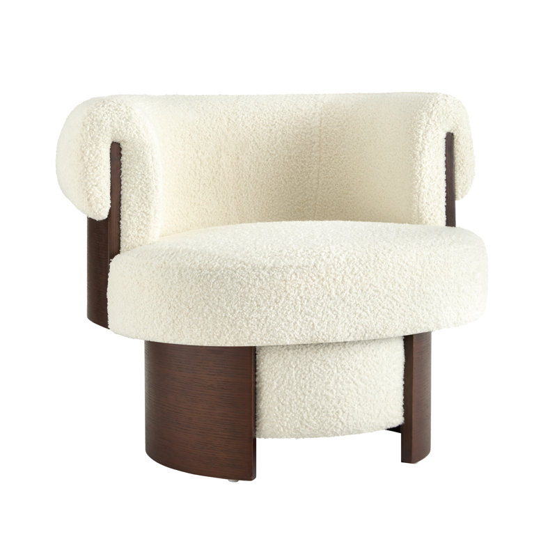 Scrolla Swivel Barrel Chair, Beige, 1