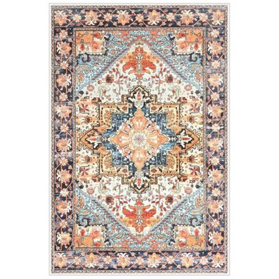 Fillender Washable Soft Vintage Rug Fashion Floral Rug For Living Room Dorm Decor