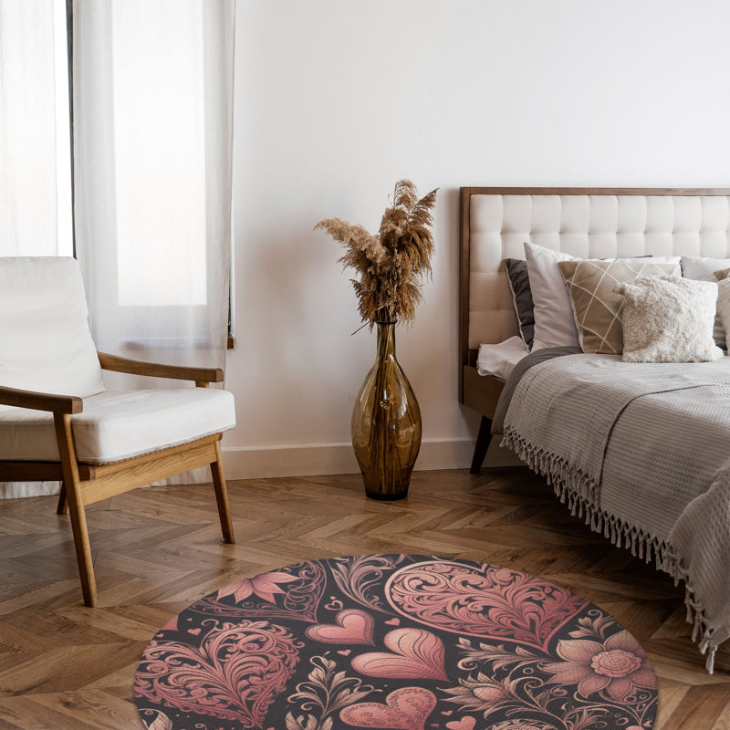 Tapis tressé Blush Love Embrace, Rond 5 pi