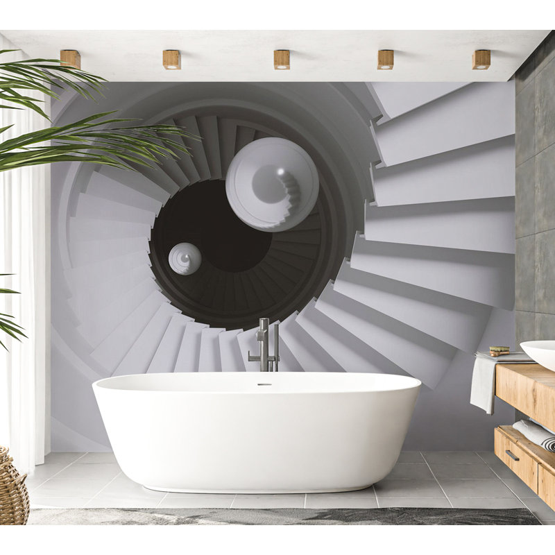 Murale Peel & Stick 3D Illusion - Time Tunnel, L 55 po x l 77 po