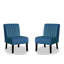 Ensemble de 2 chaises d'appoint Reese Mid Century Modern avec revêtement en velours et pieds en bois massif