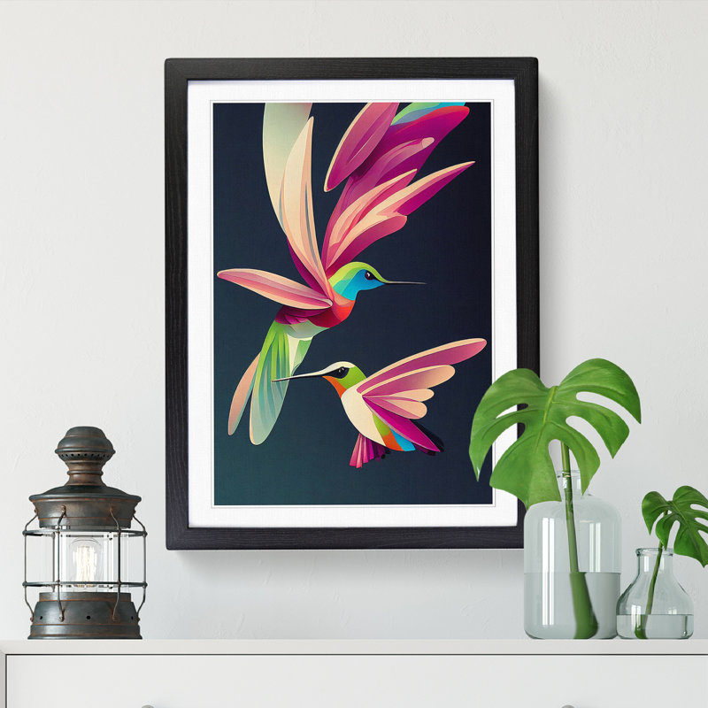 Katmai Hummingbird Modern Vol.1 - Single Picture Frame Print, Black, 34cm H x 25cm W x 2cm D