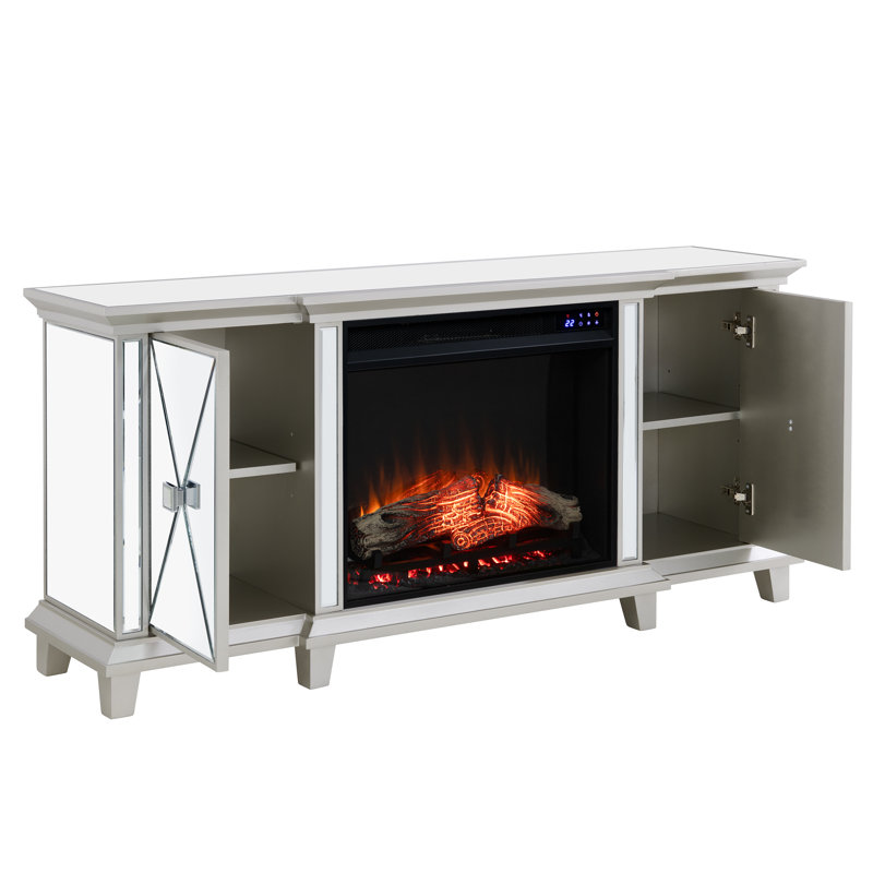 Katrien 58'' W Mirror/Silver Electric Fireplace