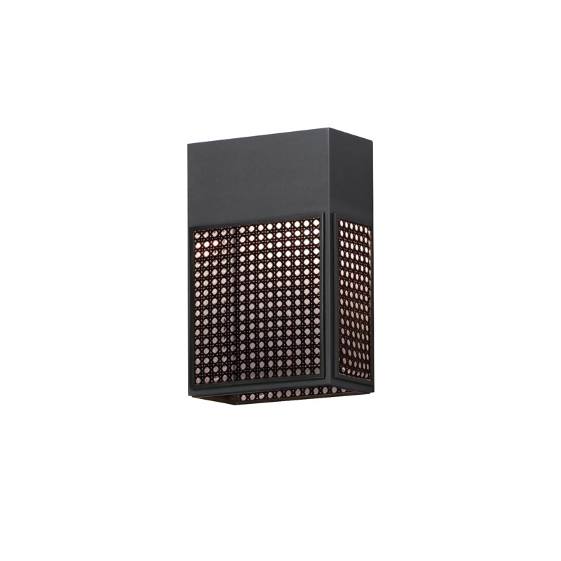 Achsa Aluminum LED Wall Light, Black, 12" H x 8' W x 4.75" D