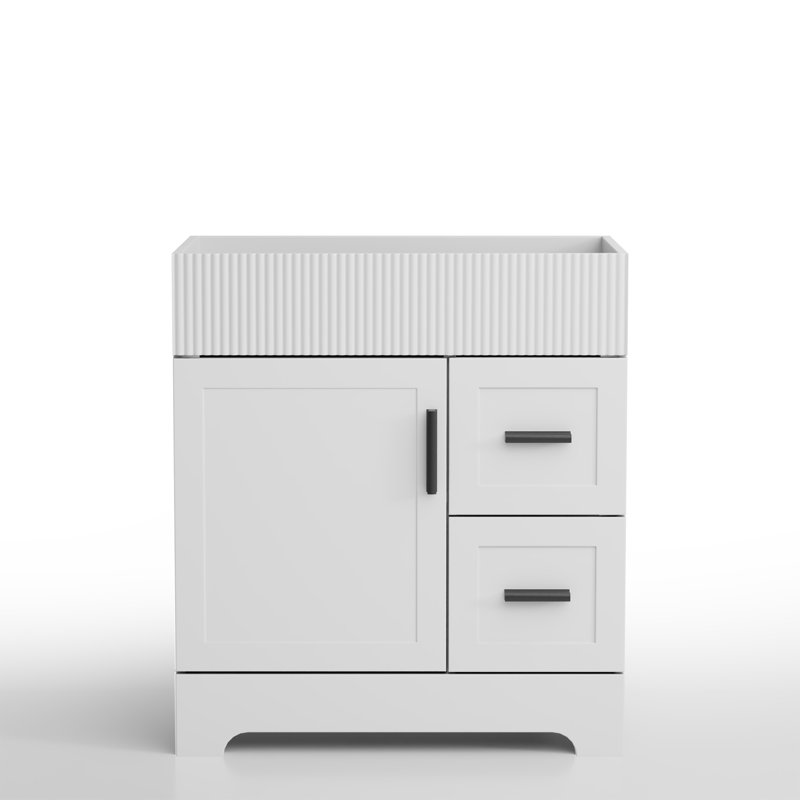 Base de meuble-lavabo simple autoportant 30 po seulement, lavabo non inclus, Blanc