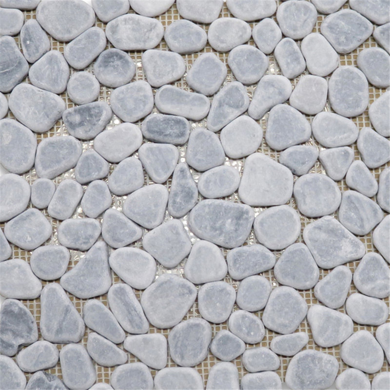 Bardiglio 12" x 12" Marble Pebbles Mosaic Wall & Floor Tile