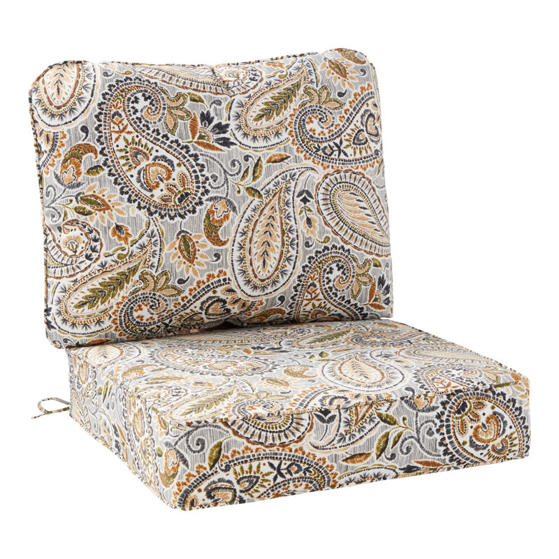 Outdoor 2-Piece Deep Seat Cushion Set, Arctic Paisley