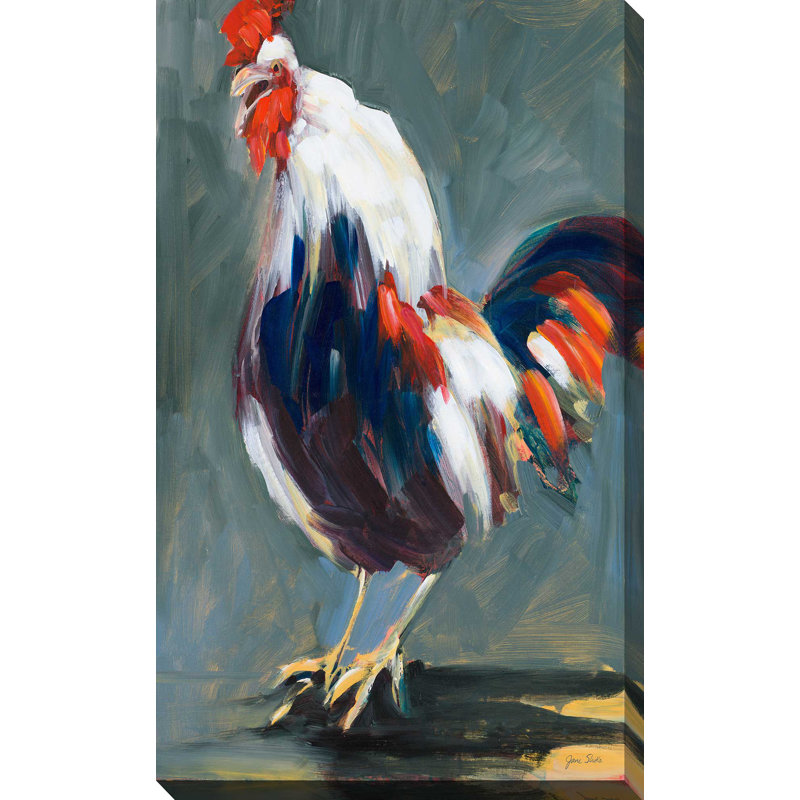 " Rising Rooster " by Jane Slivka, 30" H x 18" W x 1" D, Wrapped Canvas