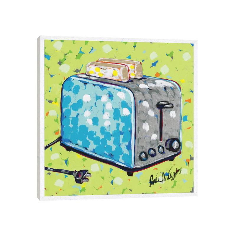 Kitchen Sketch Toaster by Jodi Augustine - Painting on Canvas, 66.04cm H x 66.04cm W x 3.81cm D, White Framed