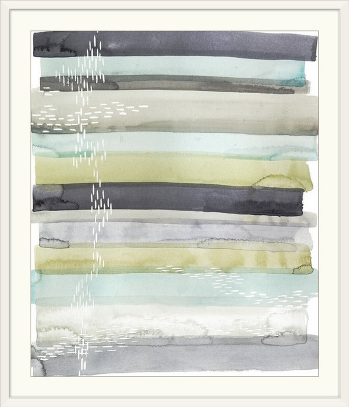 «Brodie-Gael Wavelet II», Grace Popp, reproduction d'art, H 32 po x l 28 po x P 1 po, Cadre blanc