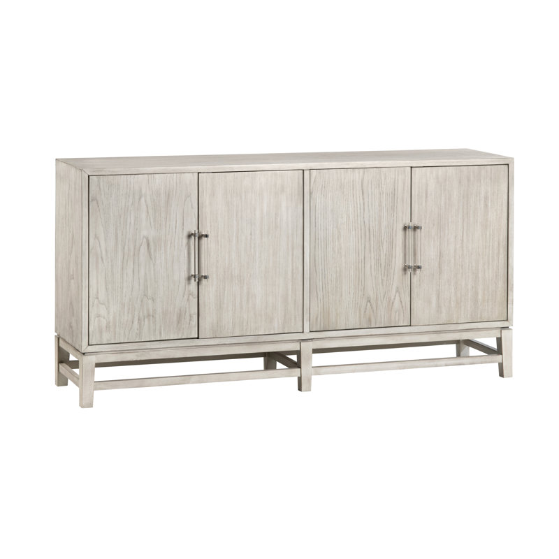 68" Cream Solid Wood 4-Door Media Credenza_Sideboard