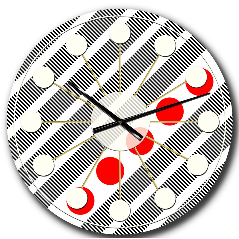 Horloge murale rétro Mid-Century, Surdimensionné