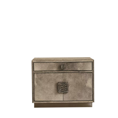 Metro Nightstand-Grey Hair-on-Hide