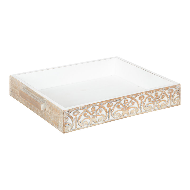 Plateau décoratif rustique Engrahm 17 x 13 - blanc