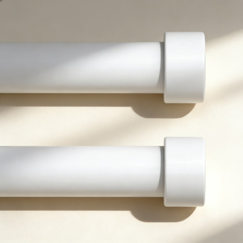 Ensemble de tringle à rideaux réglable robuste, tringle à rideaux en acier de 1 pouce de diamètre avec embout moderne, supporte jusqu'à 30 lb et convient aux fenêtres de 32 à 84 po