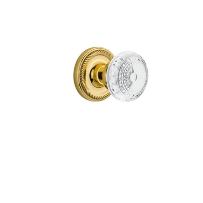 Crystal Meadows Interior Mortise Door Knob with Rope Rosette