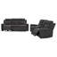 Kenie 2pc Power Reclining Sofa Set w USB and Console, Ivory Chenille-138109797