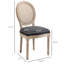 Ensemble de chaises de salle à manger rembourrées, chaises d'appoint sans accoudoirs avec dossier en rotin et revêtement Linen Touch, ensemble de 2