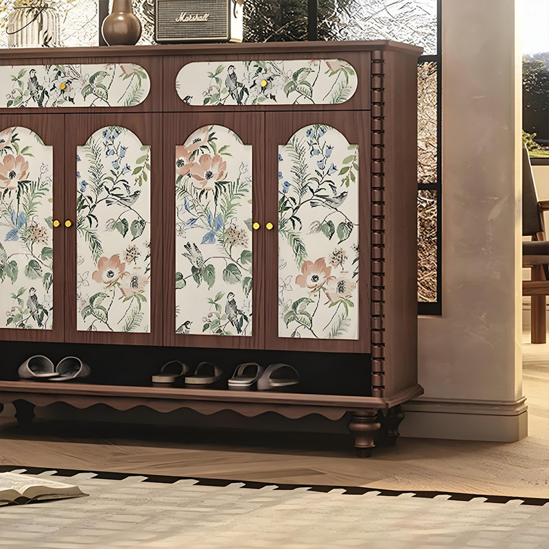 Armoire de rangement multicouche grande capacité, Noyer