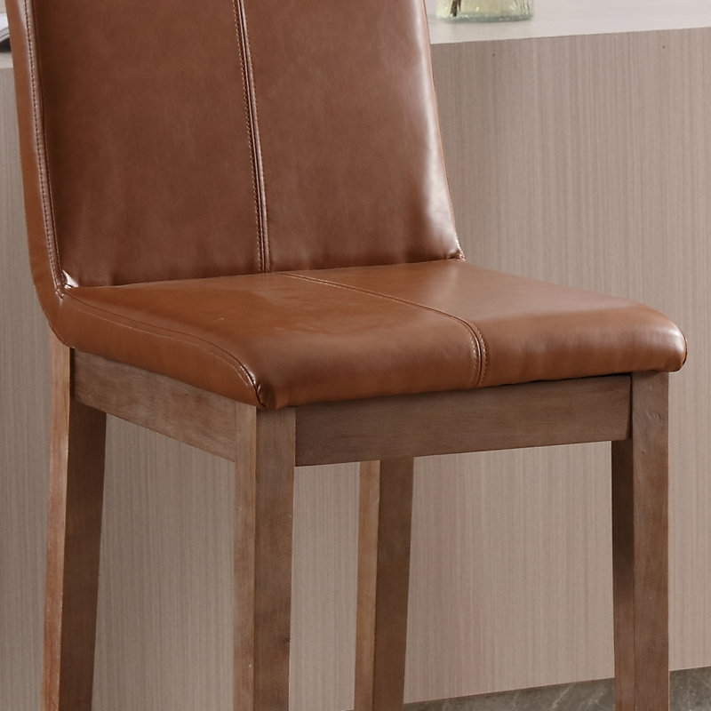 Tabouret de comptoir rembourré Alayha, Brun