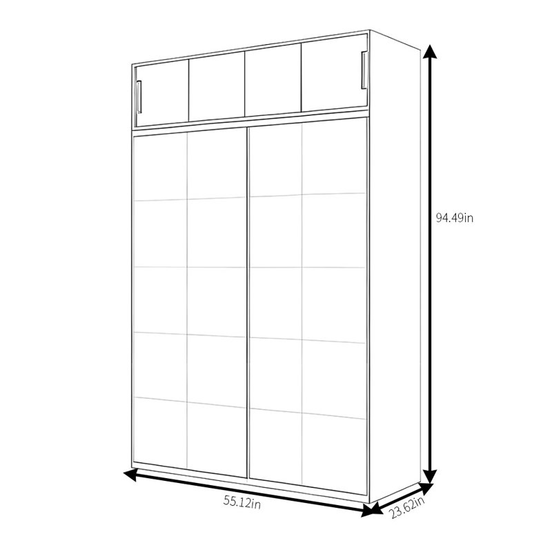 Manzano, H 94,49 po x l 55,12 po x P 23,62 po