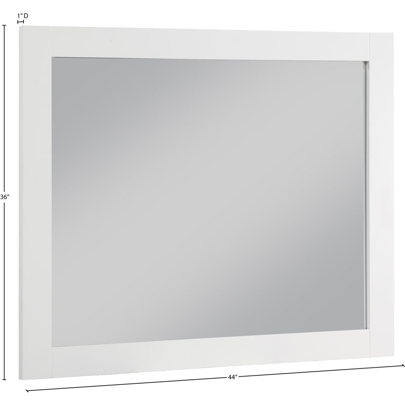 Miroir de salle de bain Kleier, 36 po x 44 po, Blanc