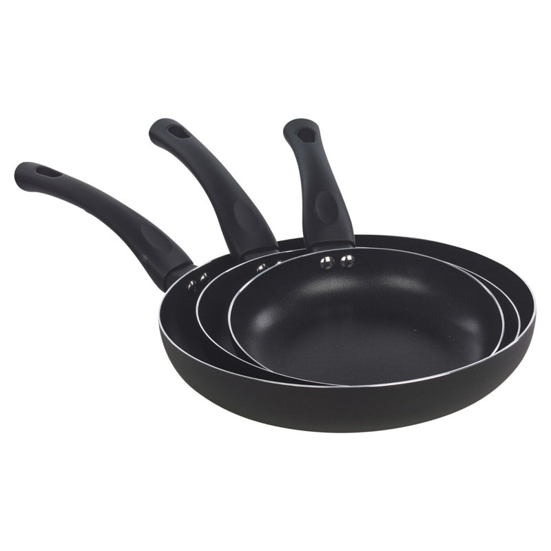 3 - Piece Aluminum Cookware Set, Matt Black
