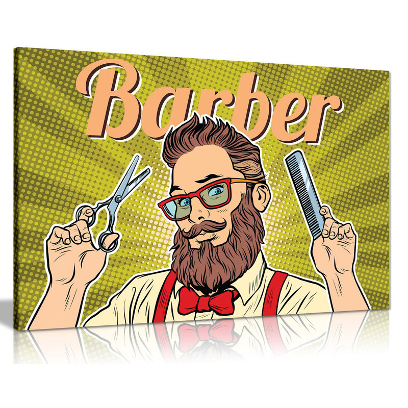 Barber Artwork - Wrapped Canvas Print, 20cm H x 30cm W
