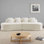 Canapé modulaire incurvé moderne 111,4 po avec revêtement moelleux en flanelle de style moderne avec surface moelleuse, coussins en mousse et à ressorts, sièges de loisirs multi-personnes pour le salon