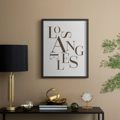 Neutral City Center Type III Framed Print - Solid Wood