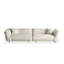 Canapé modulaire en cuir véritable blanc crème-55889466-55889464