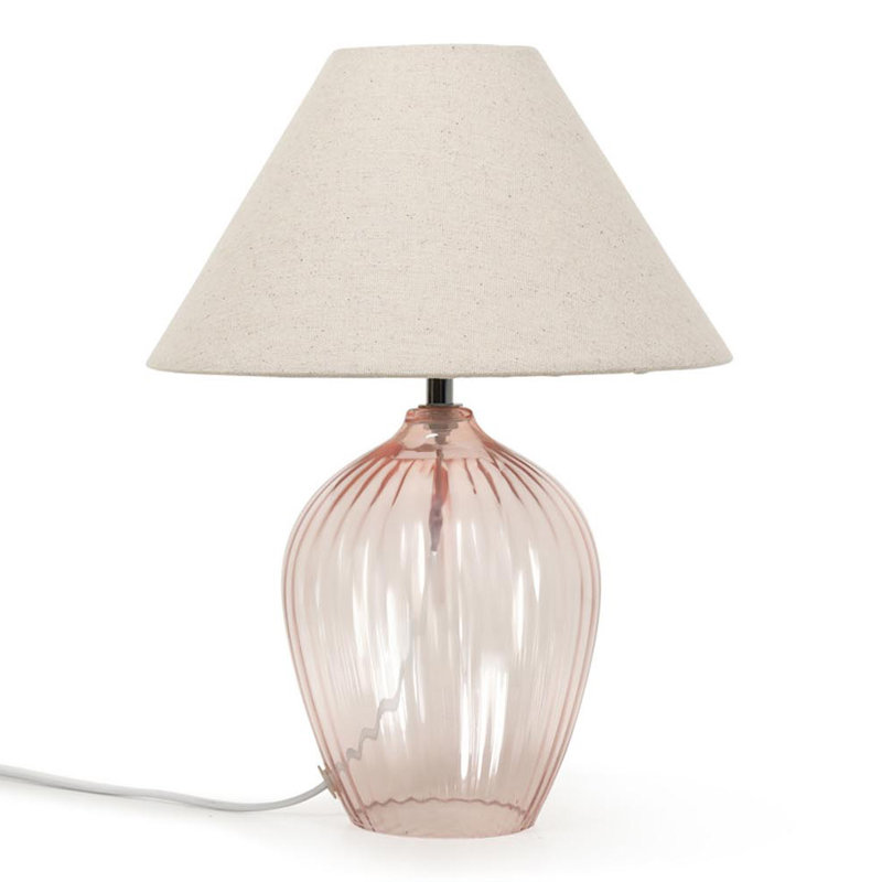 Matheu Glass Table Lamp, Pink