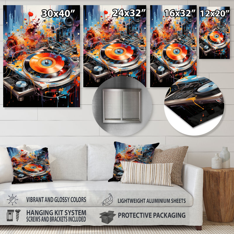 Platine vinyle multicolore Brilliance II, H 20 po x l 12 po x P 1 po