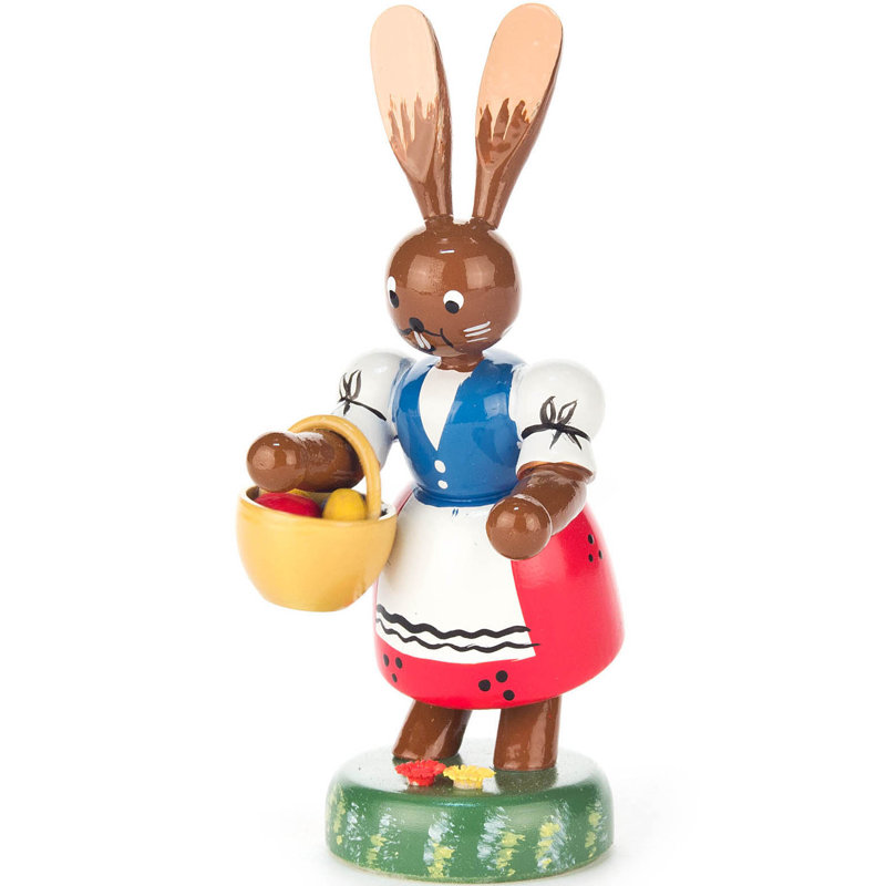Lady bunny avec panier à oeufs