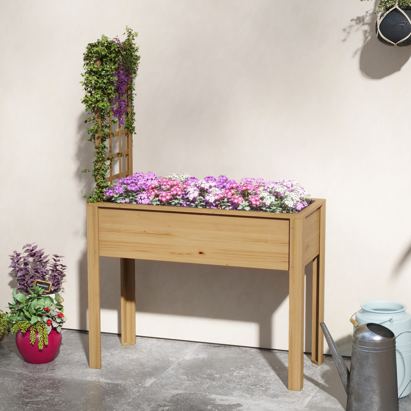 Jardinière surélevée avec treillis en grille - Longueur de 36,5 po Maximisez votre espace de jardin Boîte surélevée spacieuse pour les légumes et les fleurs