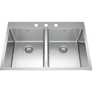 Brookmore 31 " L Drop-In Double Bowl Stainless Steel Kitchen Sink