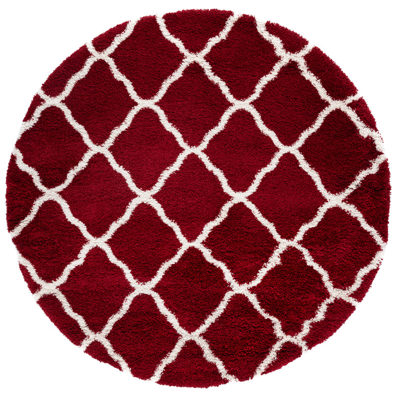 Darrold Hudson Shag Performance Geometric Rug, Round 7'