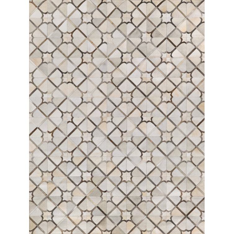 Natural Hide Cowhide Geometric Area Rug