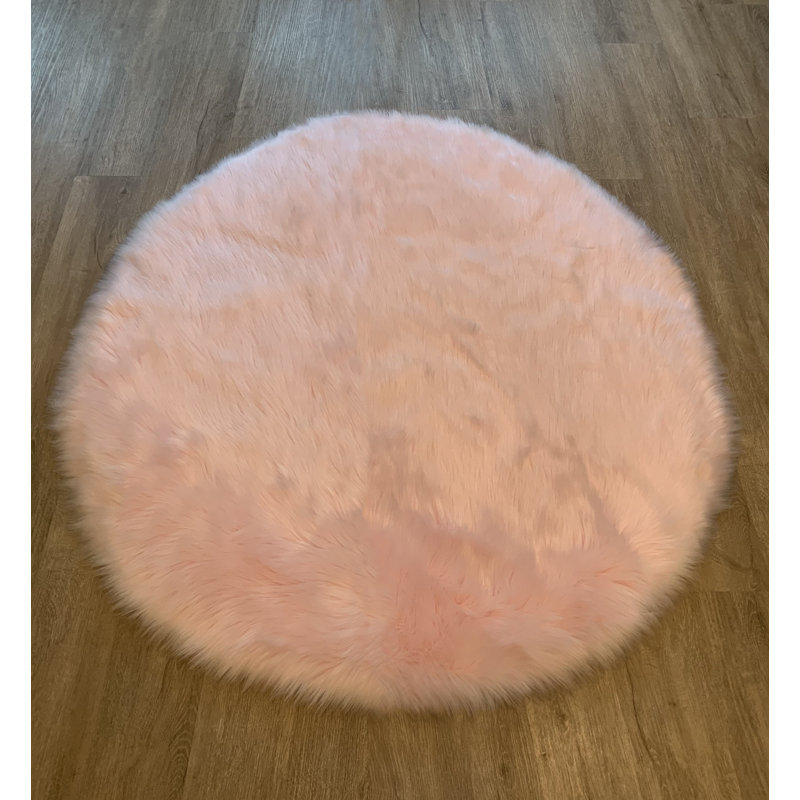 Mar Vista Faux Sheepskin Indoor Rug, Round 2'6"