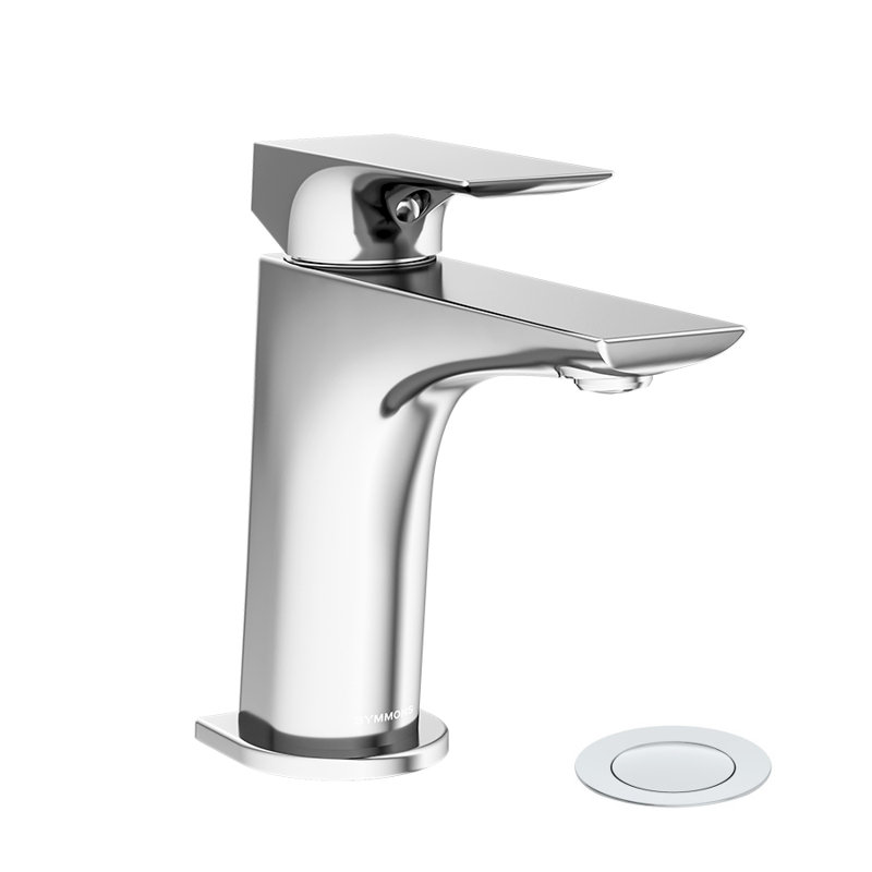 Verity Single Handle Bathroom Faucet with Push Pop Drain, Polished Chrome