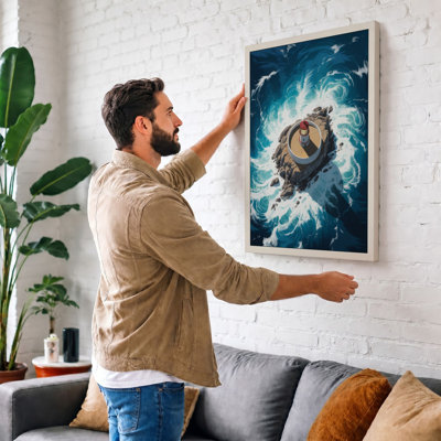 Drifting Turtle Coastal - Wrapped Canvas