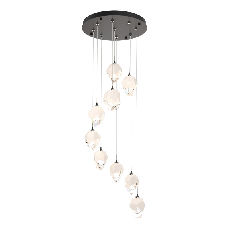Chrysalis 9 - Light Cluster Geometric Pendant, Oil Rubbed Bronze, White, 12" - 80"