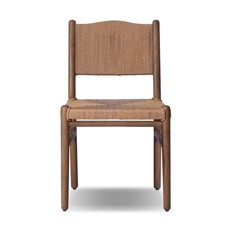 Herrin Outdoor Teak Dining Side Chair, Stained Toasted Brown