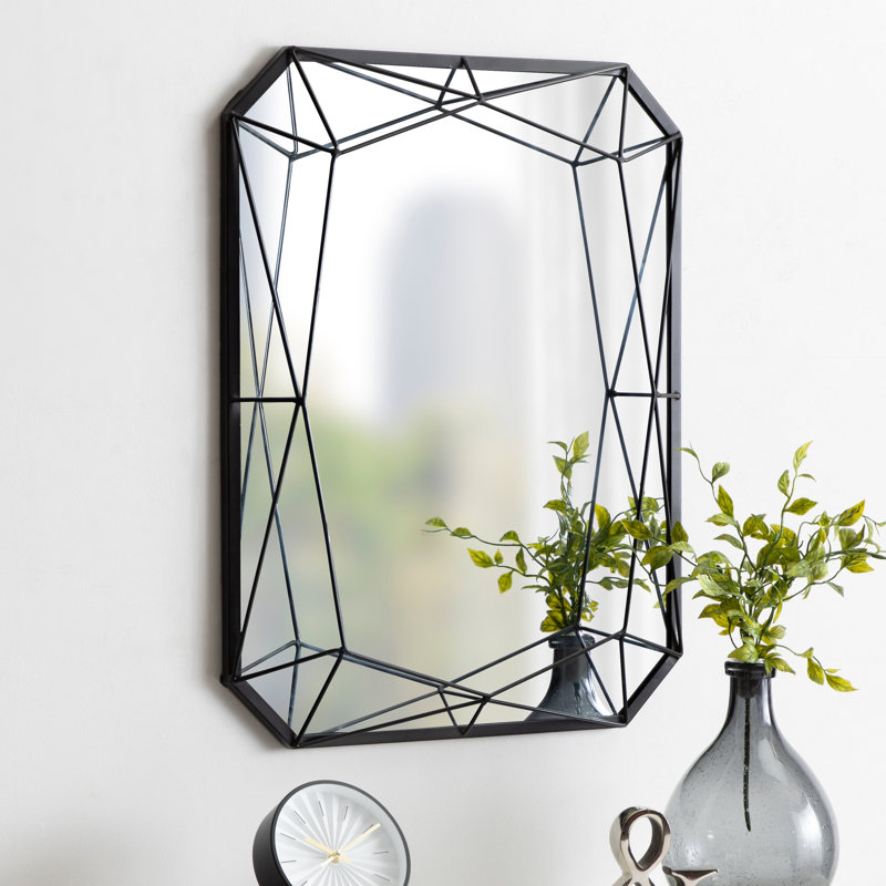 Winfred Metal Flat Mirror, Black