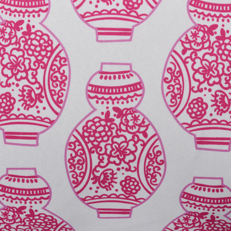 Floral Linen Reversible Throw Pillow, Pink